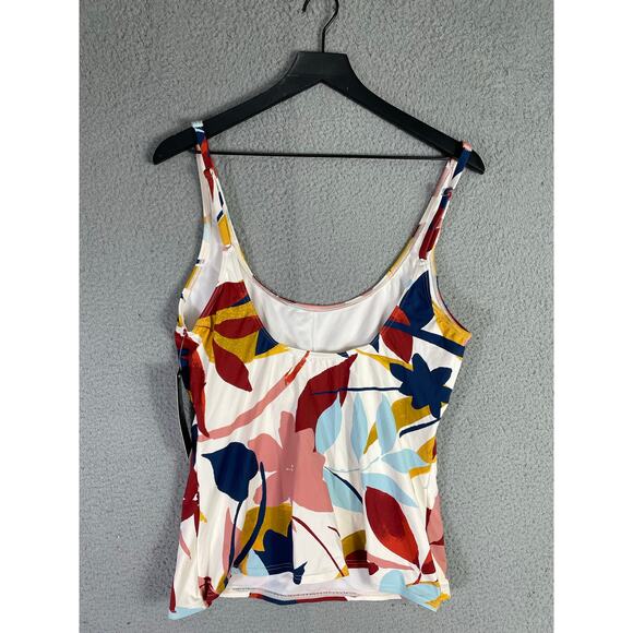 Catalina‎ Multicolor Floral Print Tankini Swim Top XL Scoop Neck NWT Stretch - Picture 6 of 8